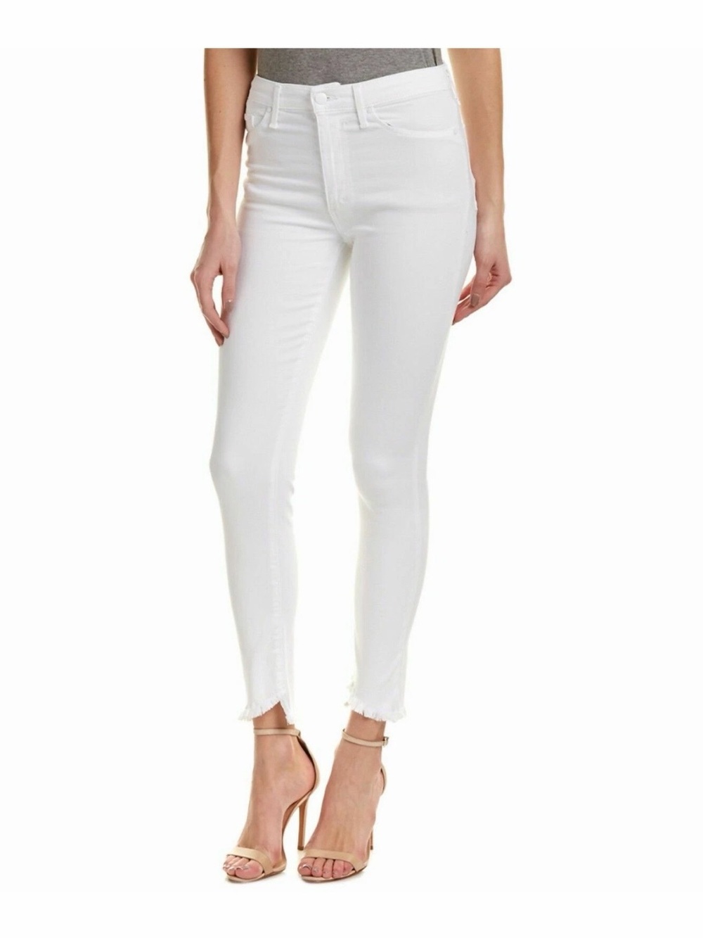 Joe's Jeans Flawless High Rise Skinny Ankle White Slanted Raw Hem Sz 26 New $189